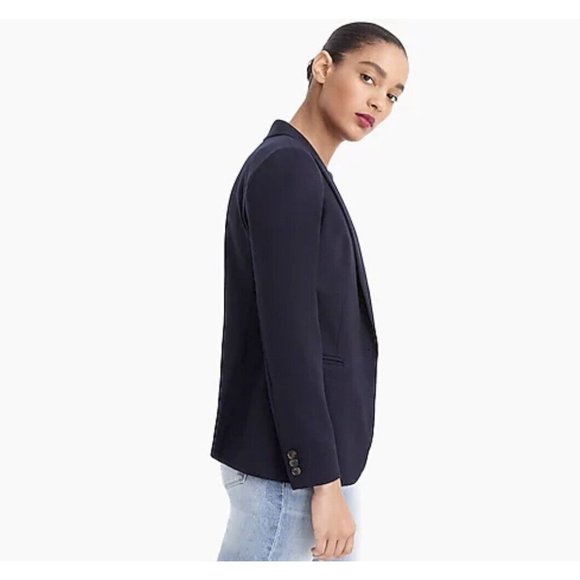 J Crew Parke Navy In Wool Flannel Blazer Size 2P